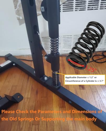 Black Compression Springs (O.D. 1.7" X I.D. 1.25" X Length 3.9" ) 218 Gauge (1/4") Coil Wire - 163 lbs/Inch