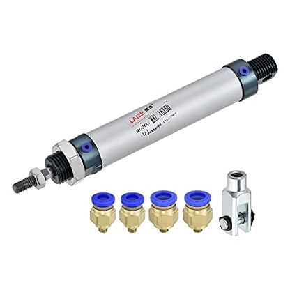 uxcell Pneumatic Air Cylinder 16mm Bore 50mm Stroke with Y Connector and Quick Fittings, MAL 16x50, for Automatic Equipment - size: 16mmx50mm