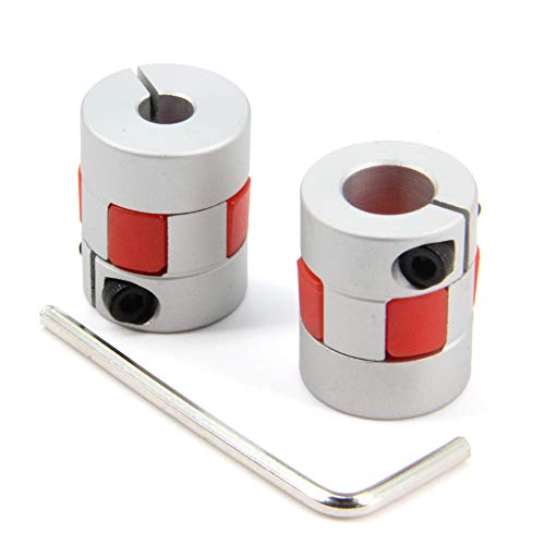 2PCS 6.35mm to 10mm Aluminium Plum Flexible Shaft Coupling Diameter20mm Length25mm 6.35x10mm Motor Connector Flexible Coupler for 3D Printer CNC Machine and Servo Stepped Motor（6.35x10mm） - size: D20 L25, style: 6.35x10mm