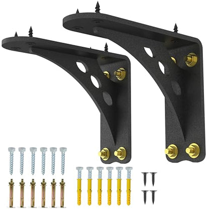 6 x 5 in Black Heavy Duty Floating Shelf Brackets, Holds 1000lb - color: Black Max Load 1000 Lbs, size: 6IN×5IN