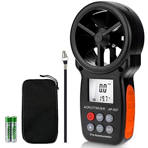 HVAC Anemometer 8-Blade CFM Air Flow Velocity Tester up to 67.1 mph - color: AP-007 Standard