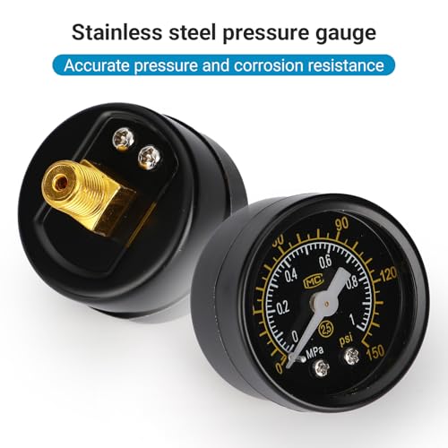Stainless Steel Air Compressor Pressure Regulator Airtac AR2000 1/4'' PT with Bracket and Gauge 0-160 PSI Adjustable - style: Stainless Steel AR-2000
