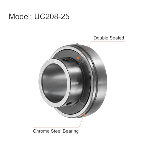 uxcell 2pcs UC208-25 Pillow Block Bearings 1-9/16" Bore Bearing Units Chrome Steel (GCR15) Flange Mounted Bearing Housing with Wrench - size: UC208-25 (ID 1 9/16")