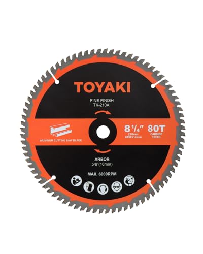 8-1/4 Inch Miter Saw Blade, 80-Tooth TCG for Cutting Aluminum - size: 8-1/4"_80T_arbor(16mm)