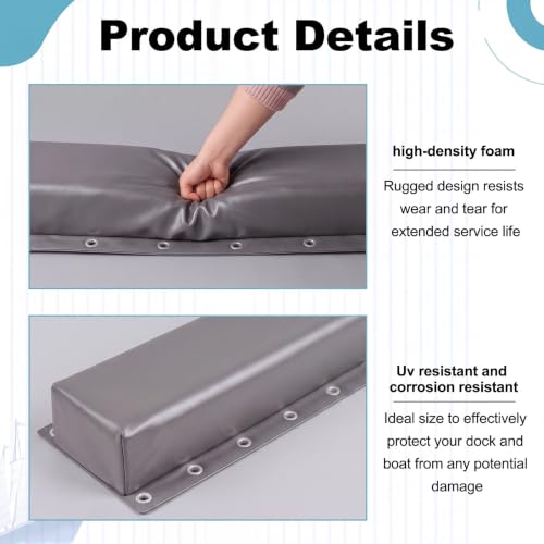 Boat Dock Bumpers Heavy-Duty Marine - color: Gray, size: 35.8 x 6 x 3.5"