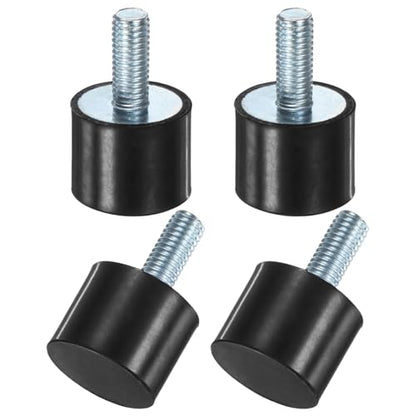 M METERXITY 4-Pack Rubber Mounts D25mmxH20mm Male Vibration Isolators Cylindrical Shock Absorber W M8 x 20mm Studs for Air Compressor/Car/Pump/Boat/Garage Motor/Bobbins Rubber Isolators - size: M8 x 20mm, 25mm x 20mm