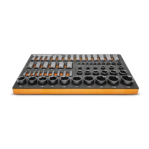 GEARWRENCH 63 Piece SAE Impact Socket Set in Foam Storage Tray | GWMSISKSAE - style: Impact Sockets