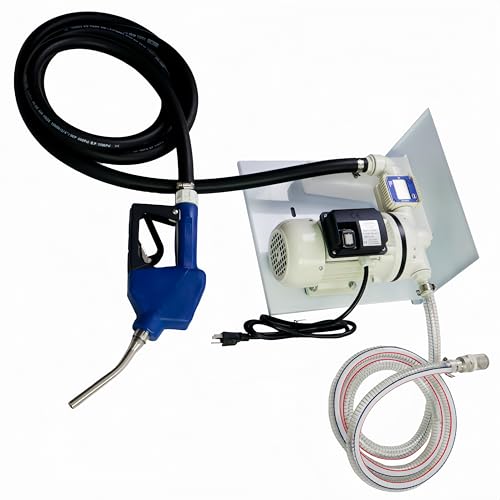 Sachiel 110V DEF Transfer Pump Kit - 10 GPM, w/Flow Meter, 13' Hose & Nozzle - Complete Diesel Fluid Pump for Drums, Totes, Wall Mounts | Industrial Duty - style: DEF PUMP KIT