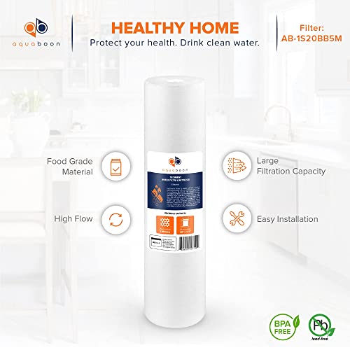 Aquaboon 5 Micron 20 x 4.5 Sediment Water Filter Replacement Cartridge