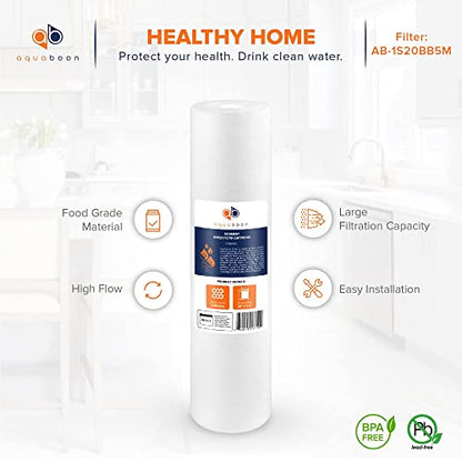Aquaboon 5 Micron 20 x 4.5 Sediment Water Filter Replacement Cartridge