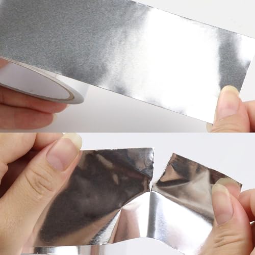 COSIMIXO Silver Aluminum Foil Duct Tape 4 Inches x 55Yards,Heavy Duty,High Temperature Sealing and Patching,Perfect for HVAC,Air Ducts,Foamboard,Metal Repair,Insulation,Dryer Vent and More - size: 3.2Mil x 4" x 55Yds