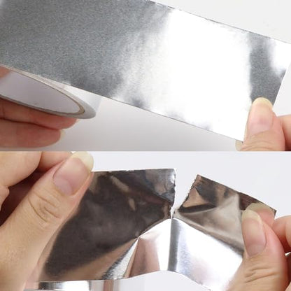 COSIMIXO Silver Aluminum Foil Duct Tape 4 Inches x 55Yards,Heavy Duty,High Temperature Sealing and Patching,Perfect for HVAC,Air Ducts,Foamboard,Metal Repair,Insulation,Dryer Vent and More - size: 3.2Mil x 4" x 55Yds
