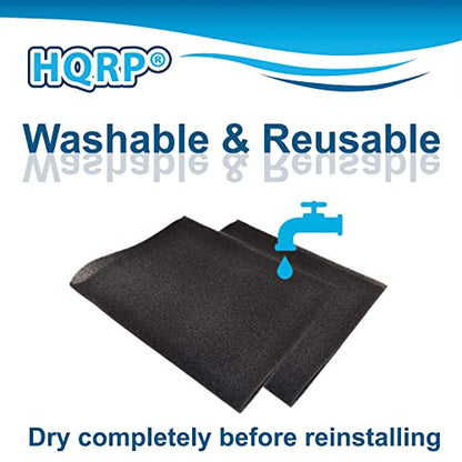 HQRP 2-pack Cut to Fit Foam Filter for Window Air Conditioning Unit, Furnace Unit, AC Vent Filters, Furnace, RV, Range Hood, etc., 24" x 15" x 1/4", Washable & Reusable