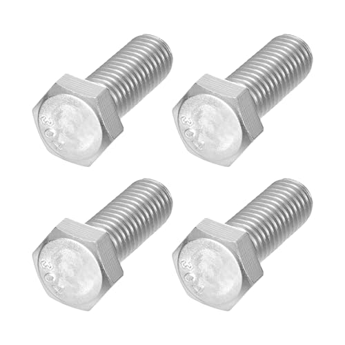 METALLIXITY Hex Head Bolts (7/16-20 x 1-1/4") 6Pcs, 304 Stainless Steel 18-8 Fully Threaded, External Hex Drive, Plain Finish, Hex Head Screw Bolt, Silver - size: 7/16-20x1-1/4"