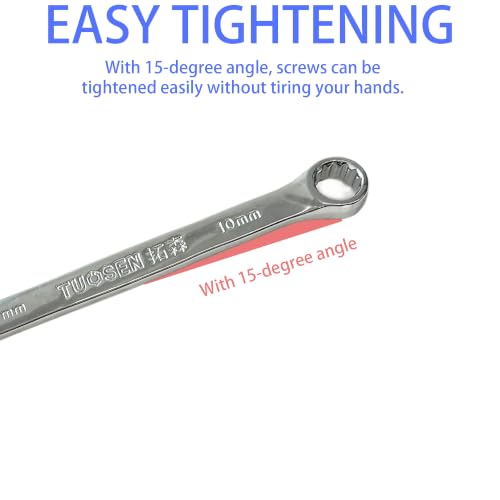 2PCS 10mm Metric Ratcheting Combination Wrench Set, 72-Tooth Industrial Grade Chrome Vanadium Steel Gear Spanner with 12-Point Box End Design for Professional Mechanics - size: 10mm