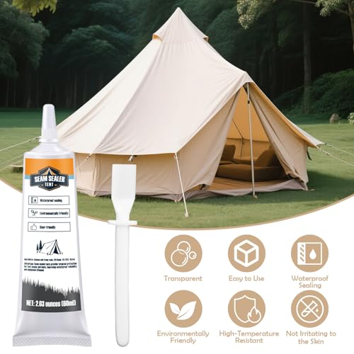 120ml Tent Seam Sealer, Repair Damaged/Seam Sealer Tent Fabric, Restore the Waterproof Barrier, for Camping/Hiking/Outdoor Gear - Clear