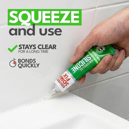 Clear Silicone Caulk (No Gun Needed) Flexible & Waterproof Caulking Tube - color: Clear
