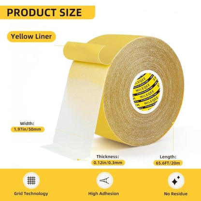 High Tack Double Sided Tape Heavy Duty Grid Mesh Stick,1.97" x 66FT - size: 1 Pack,1.97" x 66FT