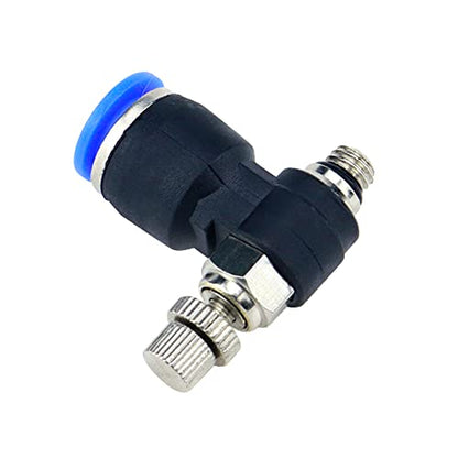 Quick Connect Air Hose Fittings 5Pcs 6mm Tube to M5 Male Thread Push in to Connect Fittings Pneumatic Flow Speed Control, Air Flow Control Valve - size: 6mmxM5