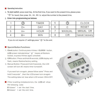 Programmable Timer Relay Digital LCD Display DC 12V Timer Switch