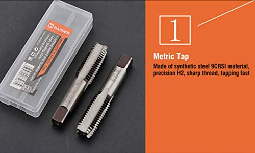 Edward Tools 40 Piece Tap and Die Set Metric - Steel Storage Case - Pro Grade C45 Carbon Steel - Includes Tap, Dies, Screwdriver, Tap Wrench, Screw Pitch Gauge - Create New or Repair Threads