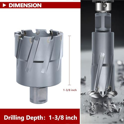 1-2/3" x 1-3/8" Annular Cutter with Weldon Shank - size: 1-2/3" diameter, style: 1-3/8" depth