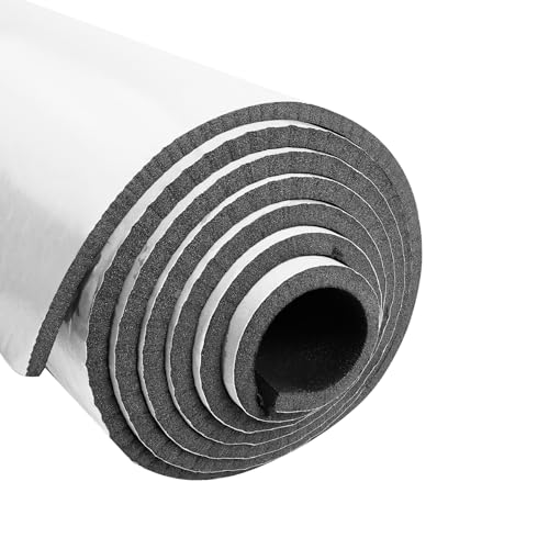 Storystore Foam Insulation Neoprene Sheets with Adhesive, 1/4'' Thick x 13'' W x 80'' L Multi-Function Soundproof Large Closed Cell Neoprene Rubber Roll, Black - color: Black (With Adhesive), size: 13 in x 80 in x 1/4 in