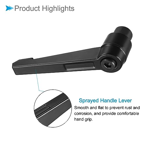 Clamping Lever Handles, M10 Female Thread 93mm Lever, Adjustable Quick Release Locking Rotating Knobs Black - (Applications: for Lathe Machinery), 3-Pieces - color: Black, size: M10 x 93mm