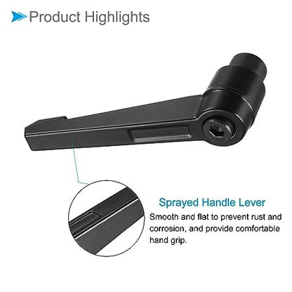 Clamping Lever Handles, M10 Female Thread 93mm Lever, Adjustable Quick Release Locking Rotating Knobs Black - (Applications: for Lathe Machinery), 3-Pieces - color: Black, size: M10 x 93mm