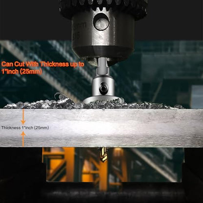 2-Pack 1-1/4" TCT Hole Saws for Hard Metal, Heavy Duty 32mm Tungsten Carbide Tipped Hole Cutters Set with Spring-Loaded Pilot Drill Bits for Stainless Steel, Metal, Iron, and Plastic - size: 1-1/4" (32mm)
