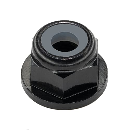 30pcs M3 Flange Lock Nuts CW Aluminum Alloy Nylon Inserted Self Clinching Locking Hex Nuts for DIY Build FPV Drone RC Car Parts, Black Color - color: Black, size: M3