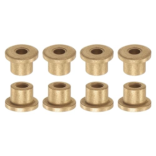 HARFINGTON 8pcs Flange Bearing Sleeve 4mmBore,8mmOD,8mm L,Bronze Bushing - size: 4mm x 8mm x 8mm