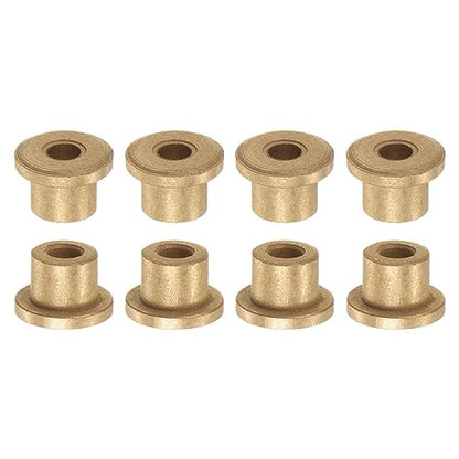 HARFINGTON 8pcs Flange Bearing Sleeve 4mmBore,8mmOD,8mm L,Bronze Bushing - size: 4mm x 8mm x 8mm