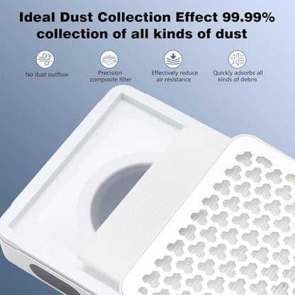 2-Pack Replacement Nail Dust Collector Filters, Square