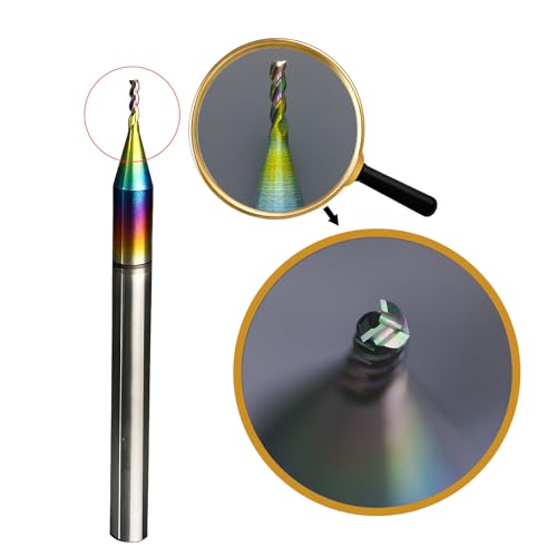 Tools DLC Series Carbide Square End Mill, Diamond-Like Coating, End Mill for Aluminum, Copper, Magnesium Alloys, High Silicon Aluminum, Composite Materials,3 Flute,1/8 Shank(.0938(3/32)", 5pcs) - size: 3/32-9/32-1.5"