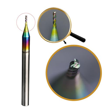 Tools DLC Series Carbide Square End Mill, Diamond-Like Coating, End Mill for Aluminum, Copper, Magnesium Alloys, High Silicon Aluminum, Composite Materials,3 Flute,1/8 Shank(.0313(1/32)", 5pcs) - size: 1/32-3/32-1.5"