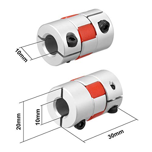 uxcell Shaft Coupling 10mm to 10mm Bore L30xD20 Flexible Coupler Joint for Servo Stepped Motor - size: 10 to 10mm L30xD20