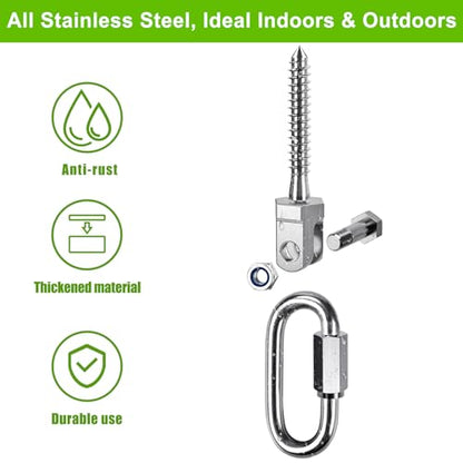 SELEWARE Heavy Duty Swing Hanger, 6 Pack Porch Swing Hardware - color: O (5 Inch, 6 Pack)