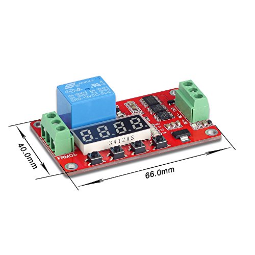 UCTRONICS DC 12V Programmable Multifunction Time Delay Relay Module with Segment LEDs Display for Smart Home, Automatic Control (Pack of 2) - size: 12V, No Case