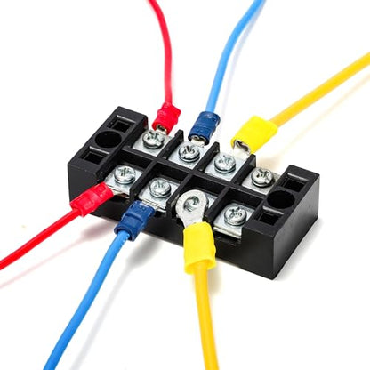 HKS 60PCS Insulated Ring Terminal 1/4" Yellow 12-10 AWG - M6 - Tinned Red Copper - Electrical Wire Connector Kit Crimp PVC - color: Yellow, size: 1/4"(M6)