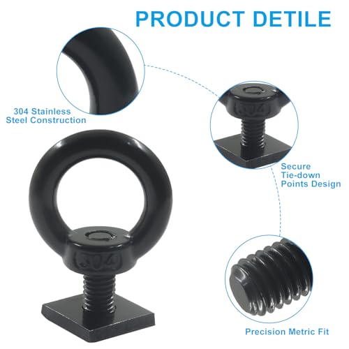 8 PCS T Track Mount Tie Down Anchor - size: 8 Pcs
