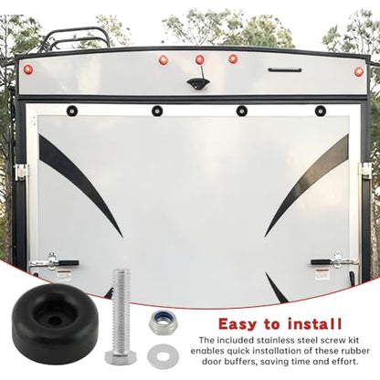 4Pack 2.5In Round Rubber Bump Stops, Trailer Ramp Door Shock Absorbing Pad