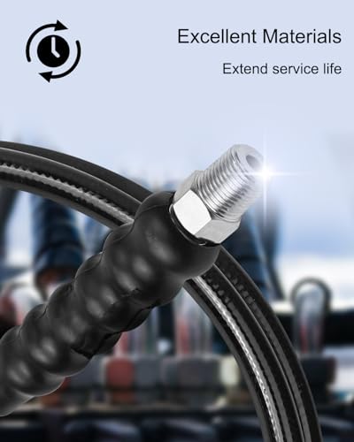 High Pressure Hydraulic Hose, 1/4" ID x 10FT 10000PSI w/CH604 Coupler - color: Black, size: 10FT
