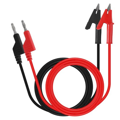 4mm Banana to Alligator Clip Plug Test Leads Multimeter Electrical 4mm Banana Stackable Plug Silicone Flexible Copper Cable 1 Meter for Multimeter Electrical Testing