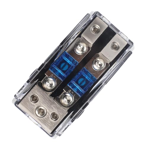 ZOOKOTO 2 Way Zinc Alloy AFS Distribution Block with 60A Mini ANL Fuse for Car Audio Fuse Holder 60AMP (1X0GA+2X4GA IN,2X4/8GA OUT) - size: 2 Way 60A