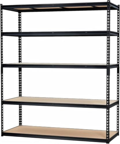 GarveeTech Heavy Duty Garage Shelving Unit, 60 in L x 24 in D x 72 in H - color: Black, size: 60" L x 24" W x 72" H