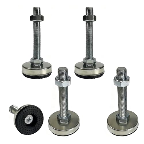 Leveler Feet,4-Pack, Adjustable Swivel Leveling Feet 529 Lb Capacity for Workbench,Cabinet,Machine,Black Nylon Stainless Steel D60xM12x50 - color: Black, size: D60xM12x50