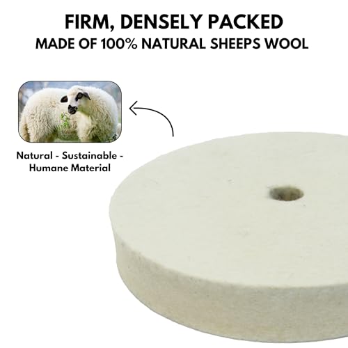 2pk 6in Hard Felt Buffing Wheel with 1/2 Inch Arbor Drill Adapter