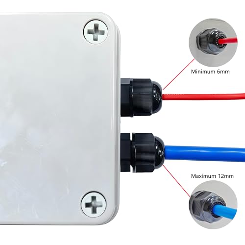 20 Pcs PG13.5 Cable Gland 6-12mm Waterproof IP68 Nylon Black PA66 Connector - size: PG13.5(20Pcs)