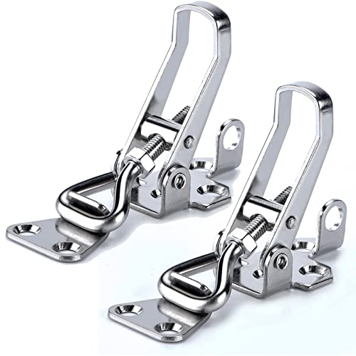 2PCS Toggle Latch Clamp Stainless Steel Cabinet Hinge Lockable clamp,Boat Anti Rattle Latch
